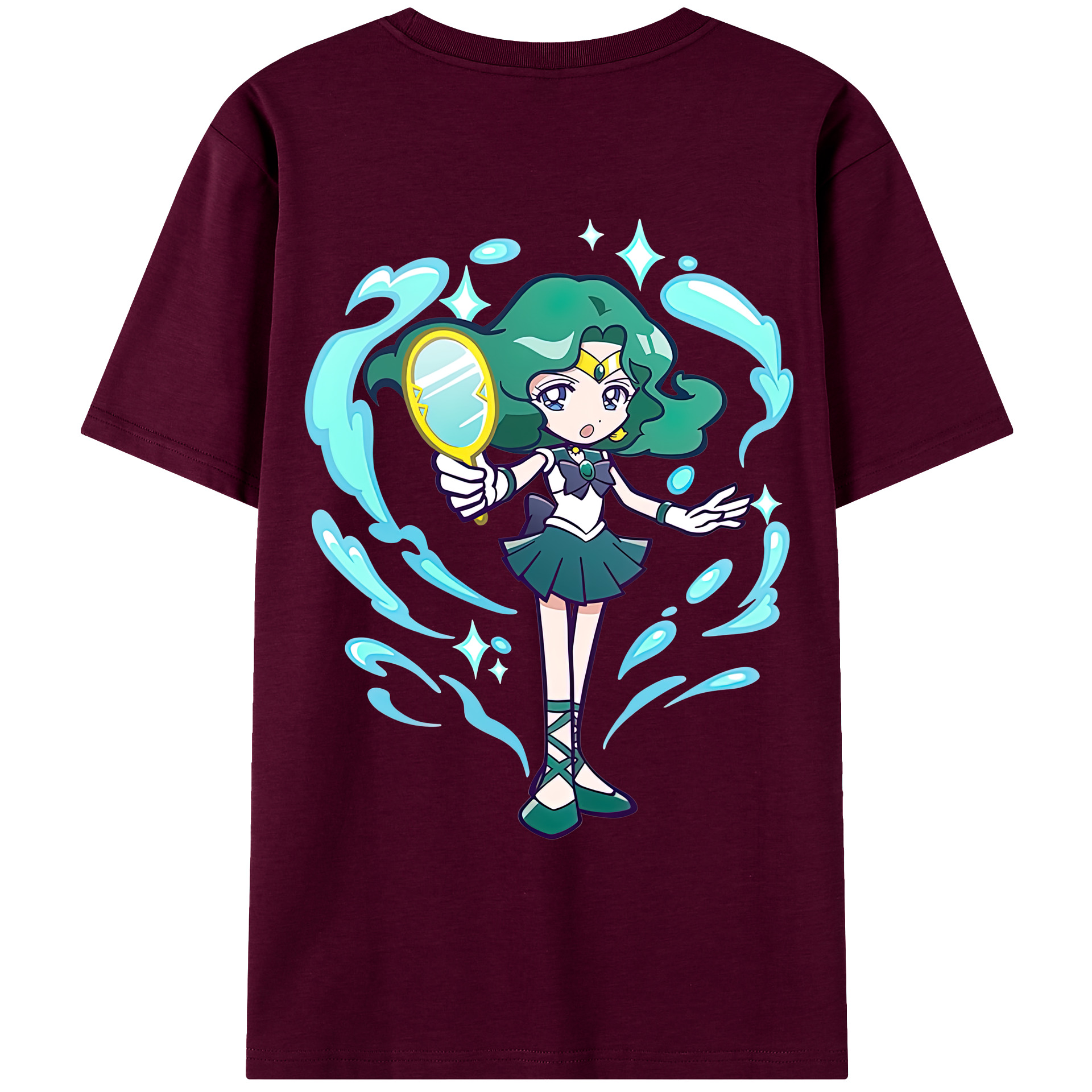 （画像用） 美少女戦士セーラームーン 海王 みちる（かいおう みちる） Sailor Moon Kaiou Michiru レディース半袖Tシャツ(バックプリント)